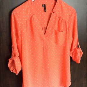 Sheer polka dot blouse